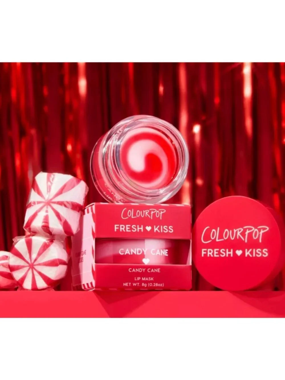 ColourPop Fresh Kiss Lip Mask - Candy Cane - 0.28oz Hydrating Holiday Flavor